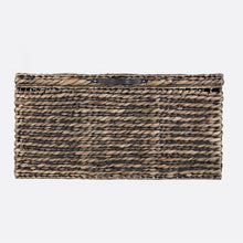 Mesa de centro cuadrada de mimbre y metal con parte superior elevable de ratán marrón de 33