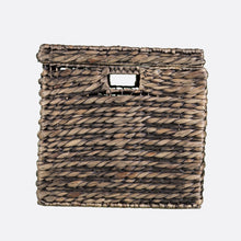 Mesa de centro cuadrada de mimbre y metal con parte superior elevable de ratán marrón de 33