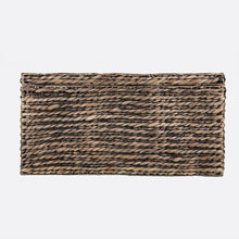 Mesa de centro cuadrada de mimbre y metal con parte superior elevable de ratán marrón de 33