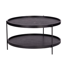 Black Wood And Metal Round Coffee Table 33
