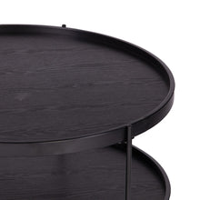 Black Wood And Metal Round Coffee Table 33
