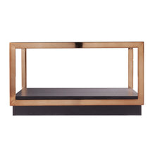 Champagne Glass And Solid Wood Square Coffee Table 33