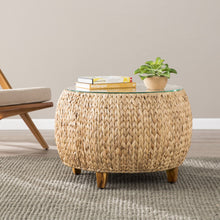 Natural And Natural Brown Glass And Solid Wood Square Coffee Table 28