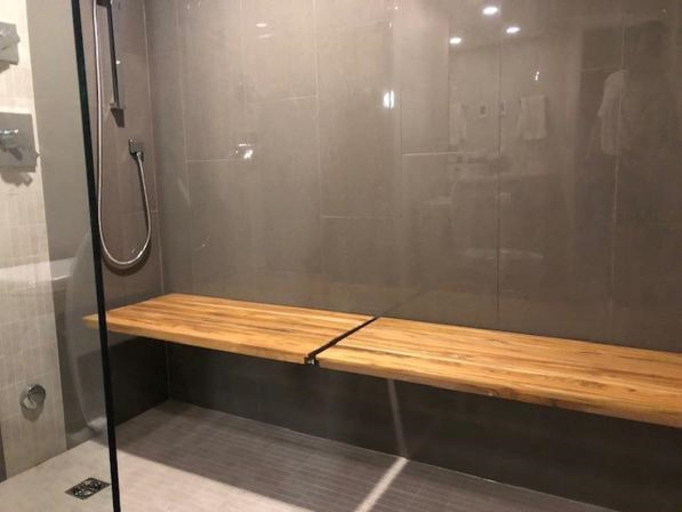 24" Grand Resort Wall Mount Teak Shower Bench