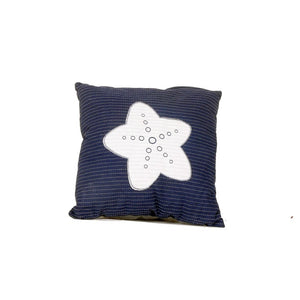 Set of Two Blue and White Starfish Throw Pillows