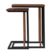 Brown Solid Wood Rectangular Nested End Tables Set Of Two 25