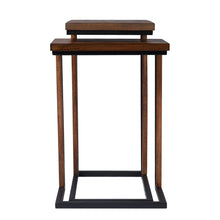 Brown Solid Wood Rectangular Nested End Tables Set Of Two 25
