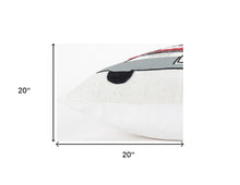 Ivory Frosty Christmas Tree on Truck Throw Pillow