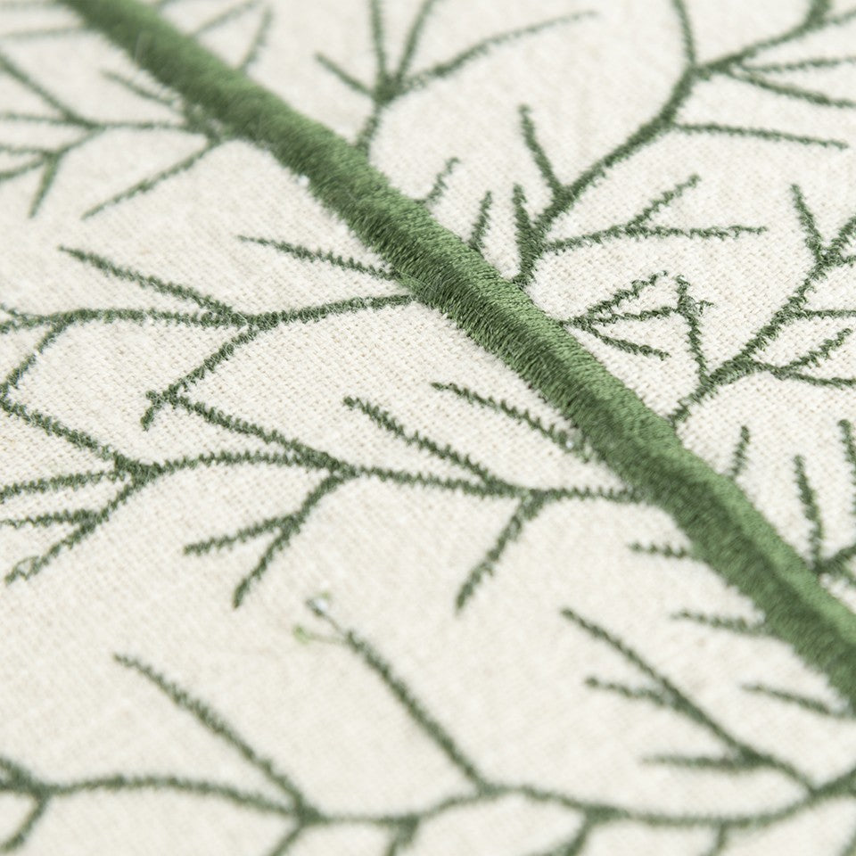 Ivory Natural and Green Contemporary Christmas Tree Throw Pillow