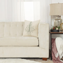 Ivory Natural and Green Contemporary Christmas Tree Throw Pillow