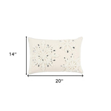 Ivory Glam Snowlfake Trio Lumbar Decorative Throw Pillow