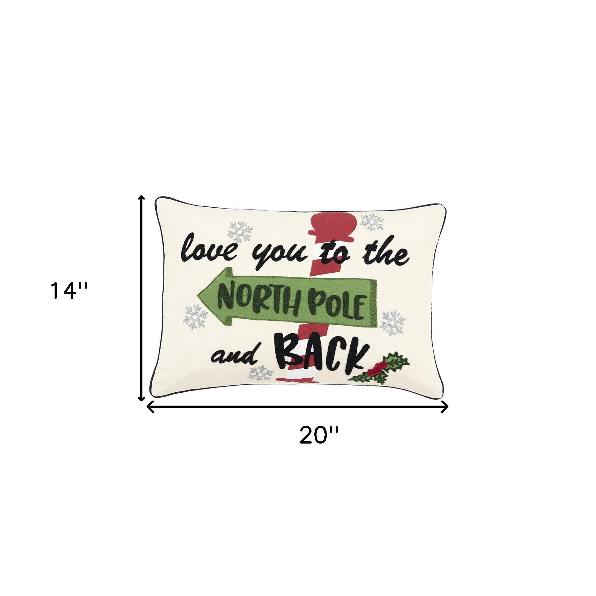 Ivory Love You to the North Pole Lumbar Accent Pillow