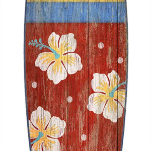 Vintage Hawaiian Flowers Surfboard Wall Decor