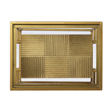 Brass Glass And Iron Rectangular End Table With Two Shelves 24