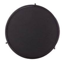 Black Wood And Iron Round End Table With Shelf 24