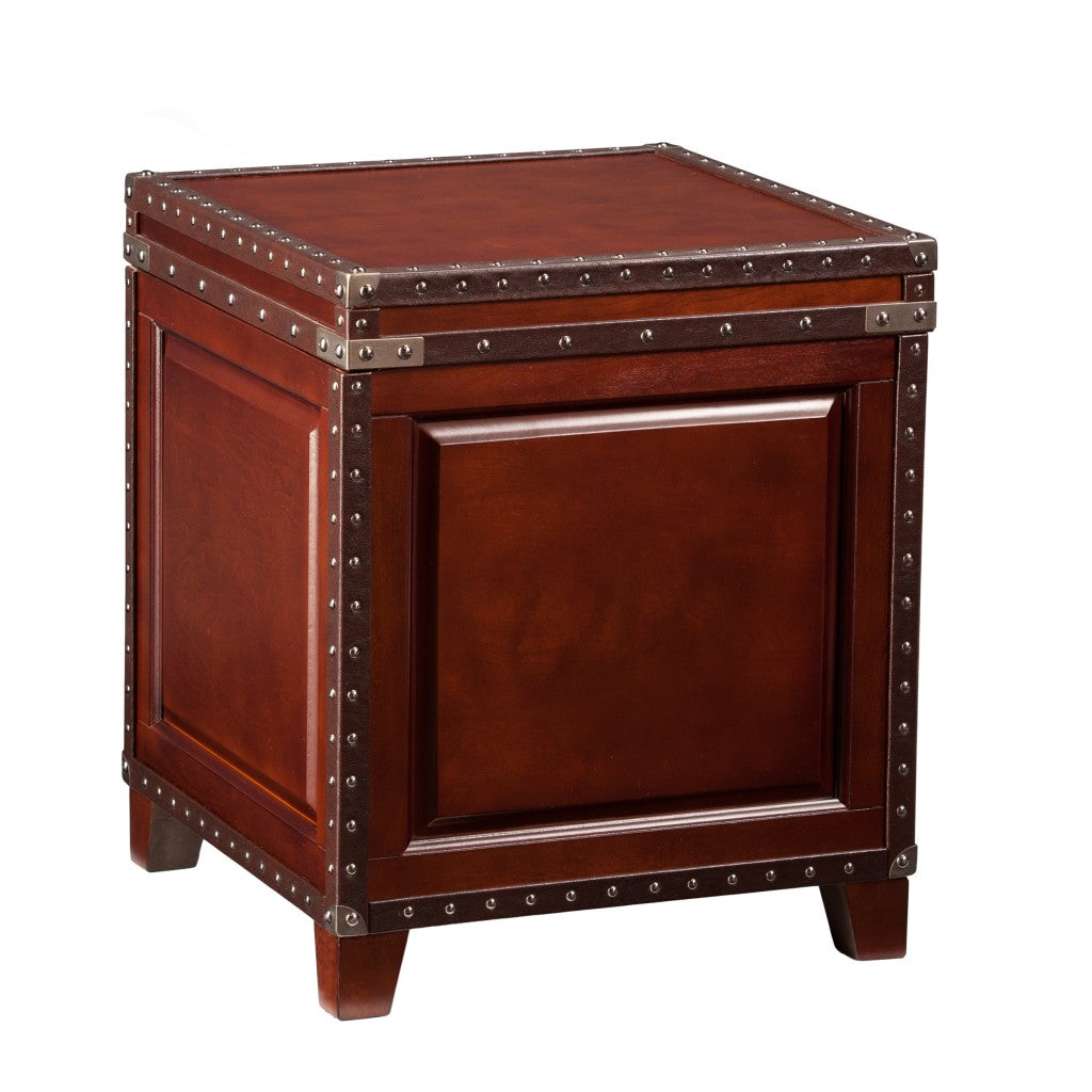 Brown Wood And Solid Wood Square End Table 24"