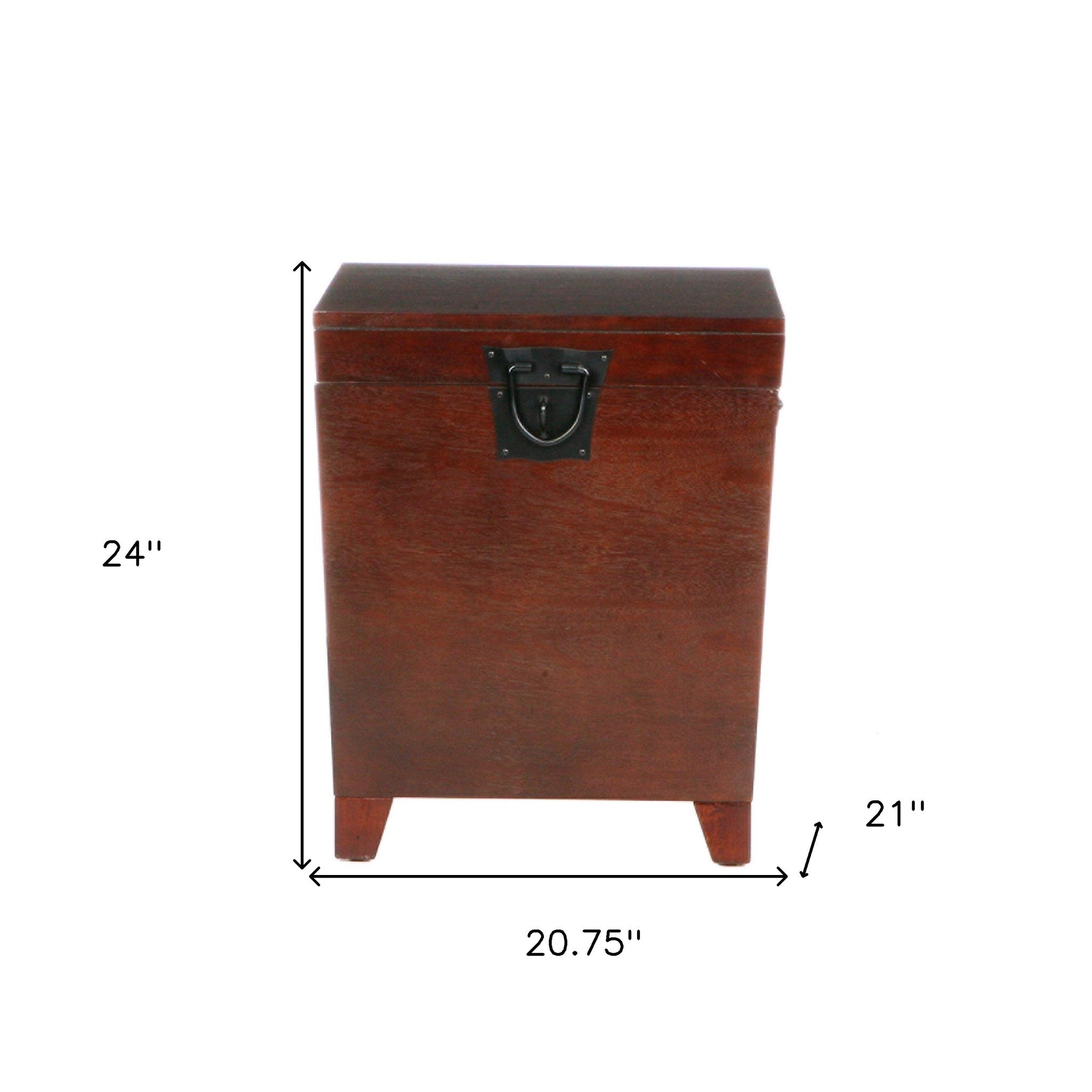 Brown Solid Wood Square End Table 24"