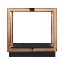 Mesa auxiliar cuadrada de hierro y copa de champán de 22