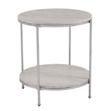 Chrome Wood And Iron Rectangular End Table With Shelf 24