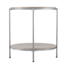 Chrome Wood And Iron Rectangular End Table With Shelf 24