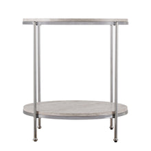 Chrome Wood And Iron Rectangular End Table With Shelf 24