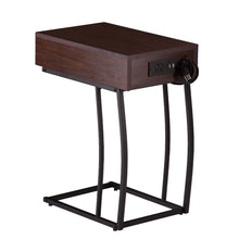 Brown Wood And Iron Rectangular End Table With Drawer 23