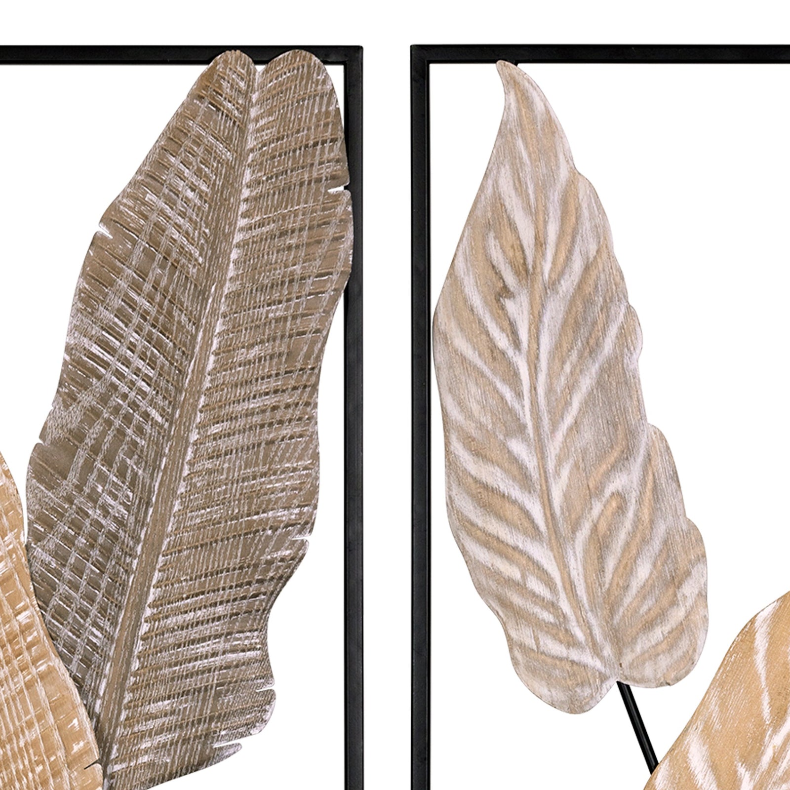 Two Piece Metal Leaves and Branch Wall Art