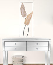 Arte de pared de dos piezas de hojas y ramas de metal