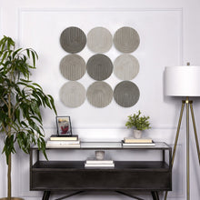 Neutral Textured Metal Plate Wall Décor