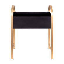 Macetero de metal dorado y negro