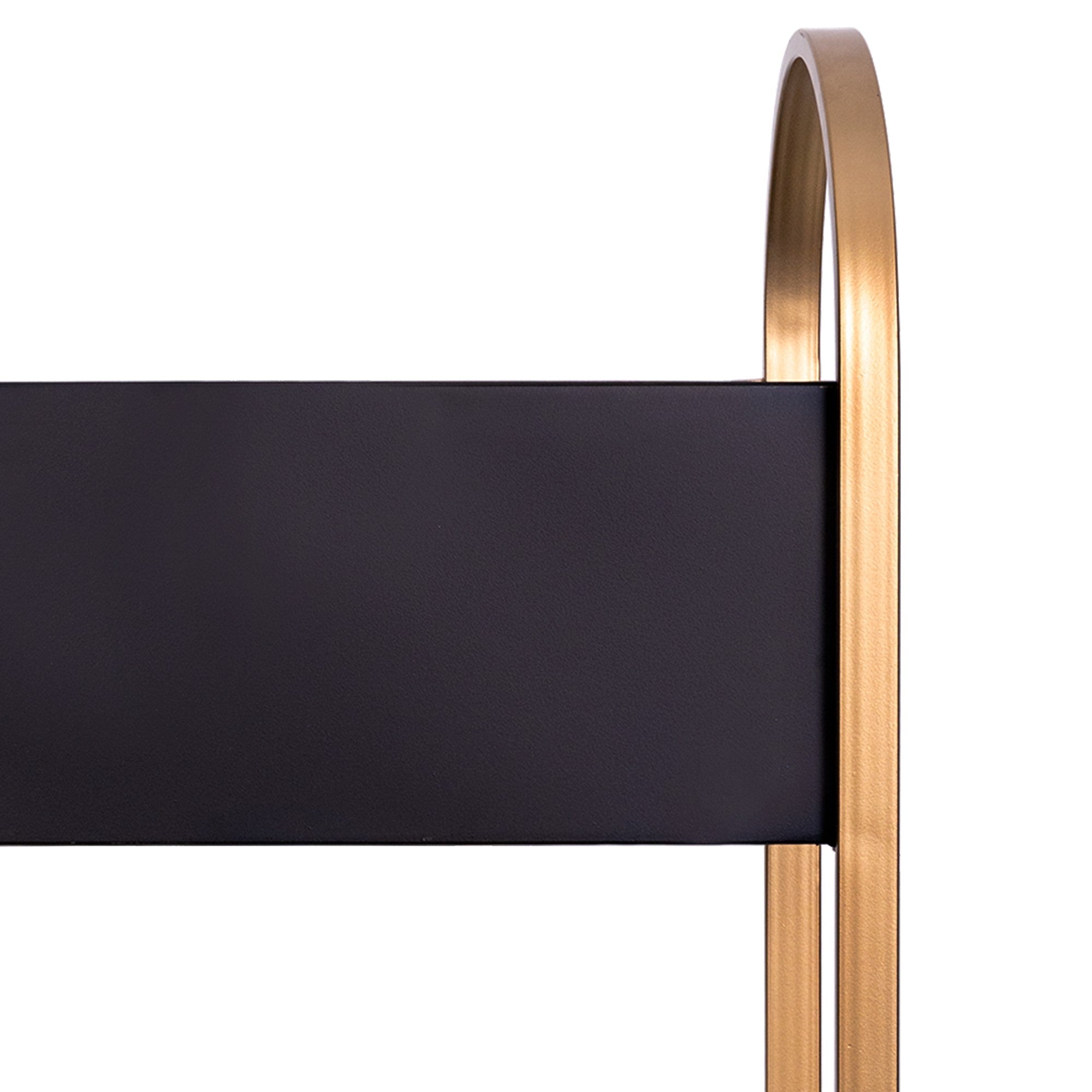 Macetero de metal dorado y negro