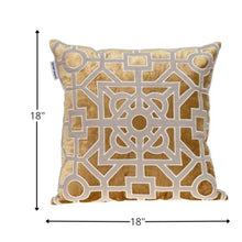 18 X 18 Gold Abstract Velvet Throw Pillow