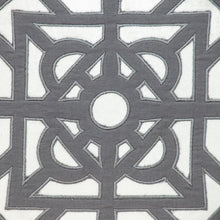 Gray and White Lattice Velvet Throw Pillow