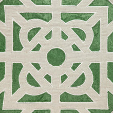 Beige and Green Lattice Velvet Throw Pillow