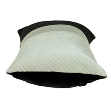 Black and White Quilted Color Block Velvet Lumbar Throw Pillow