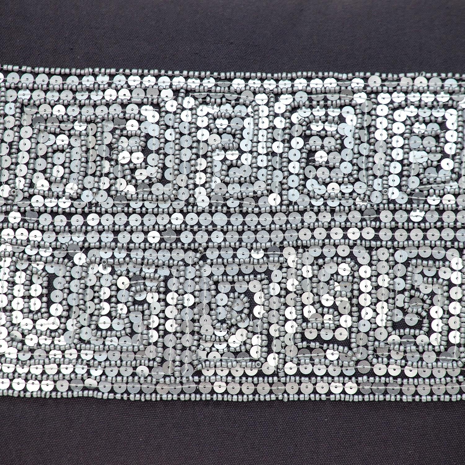 華麗灰色帶銀色亮片腰靠枕