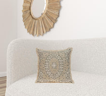 Boho Garland Beige and Khaki Decorative Accent Pillow
