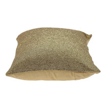 Shimmering Metallic Gold Beaded Luxury Throw Pillow