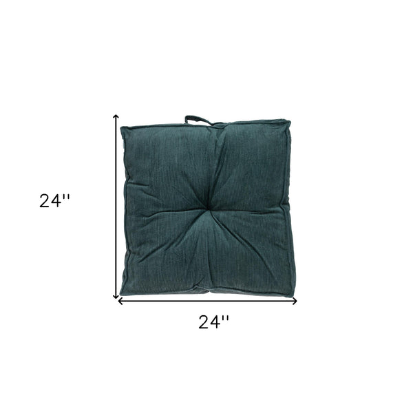 Corduroy Styled Charcoal Tufted Floor Pillow