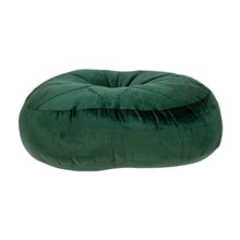 Round Tufted Dark Green Velvet Floor Pillow