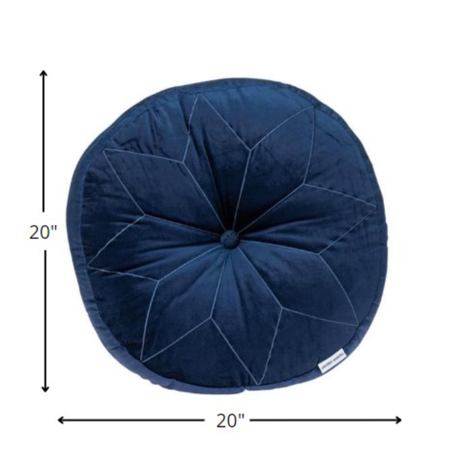 Round Tufted Navy Velvet Floor Pillow