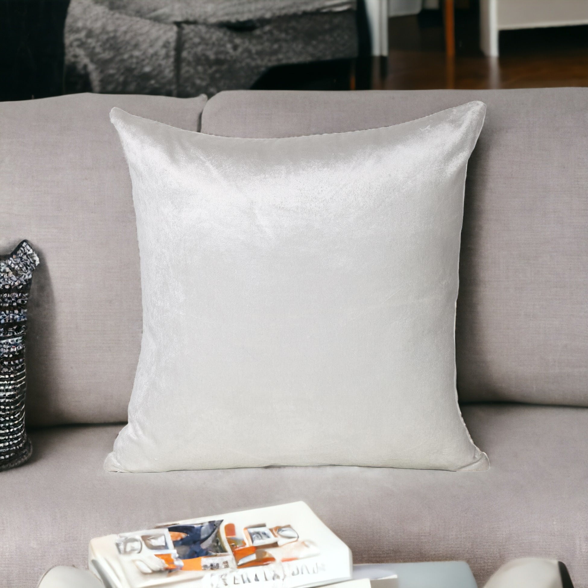 Classic 18" Solid Color White Soft Touch Throw Pillow