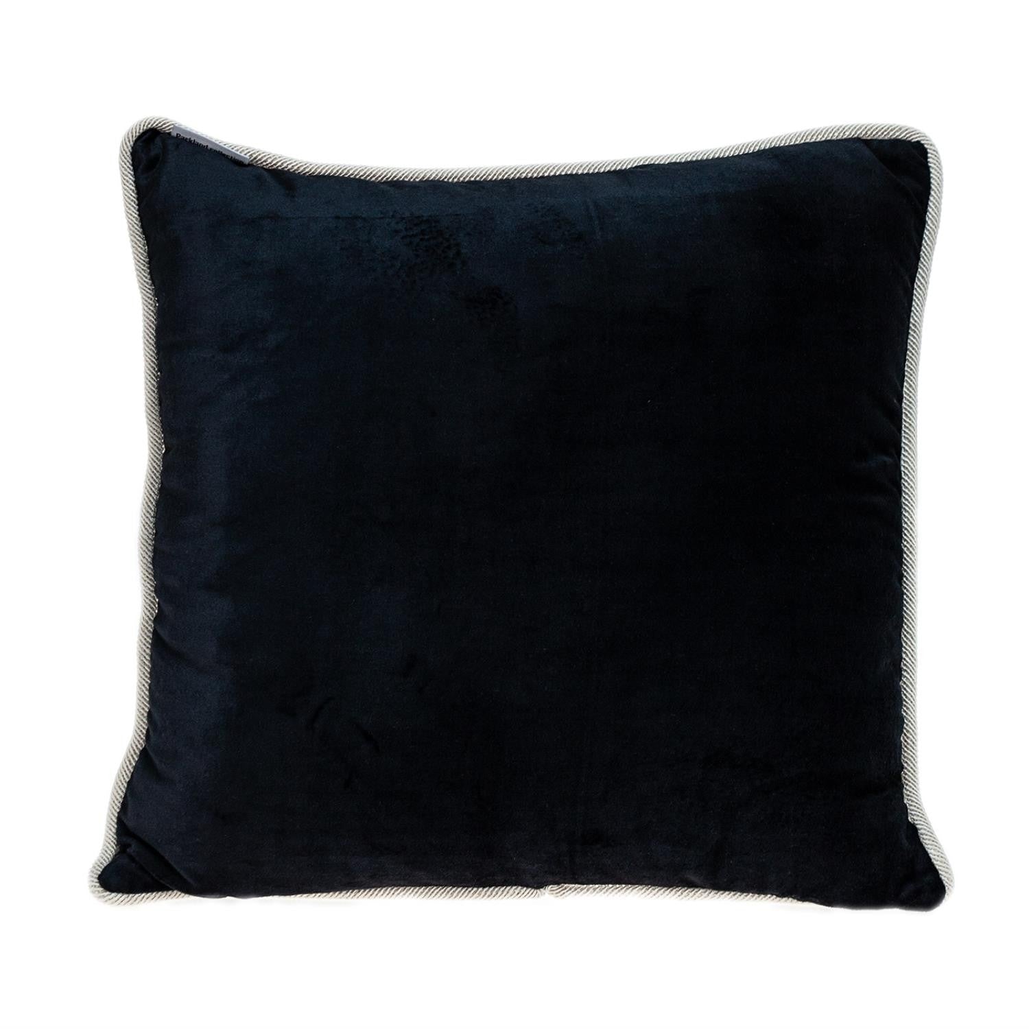 Reversible Black and White Square Velvet Throw Pillow