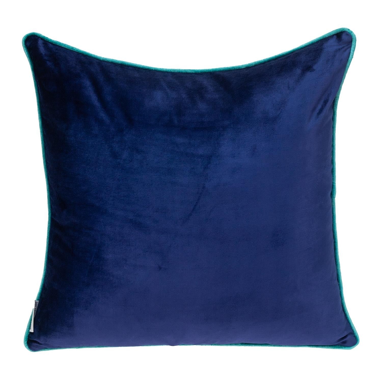 Blue Navy and Gray Reversible Velvet Throw Pillow