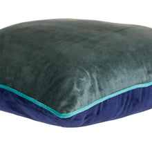 藍色海軍藍和灰色雙面天鵝絨抱枕