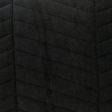 Black Quilted Velvet Zig Zag Decorative Lumbar Pillow