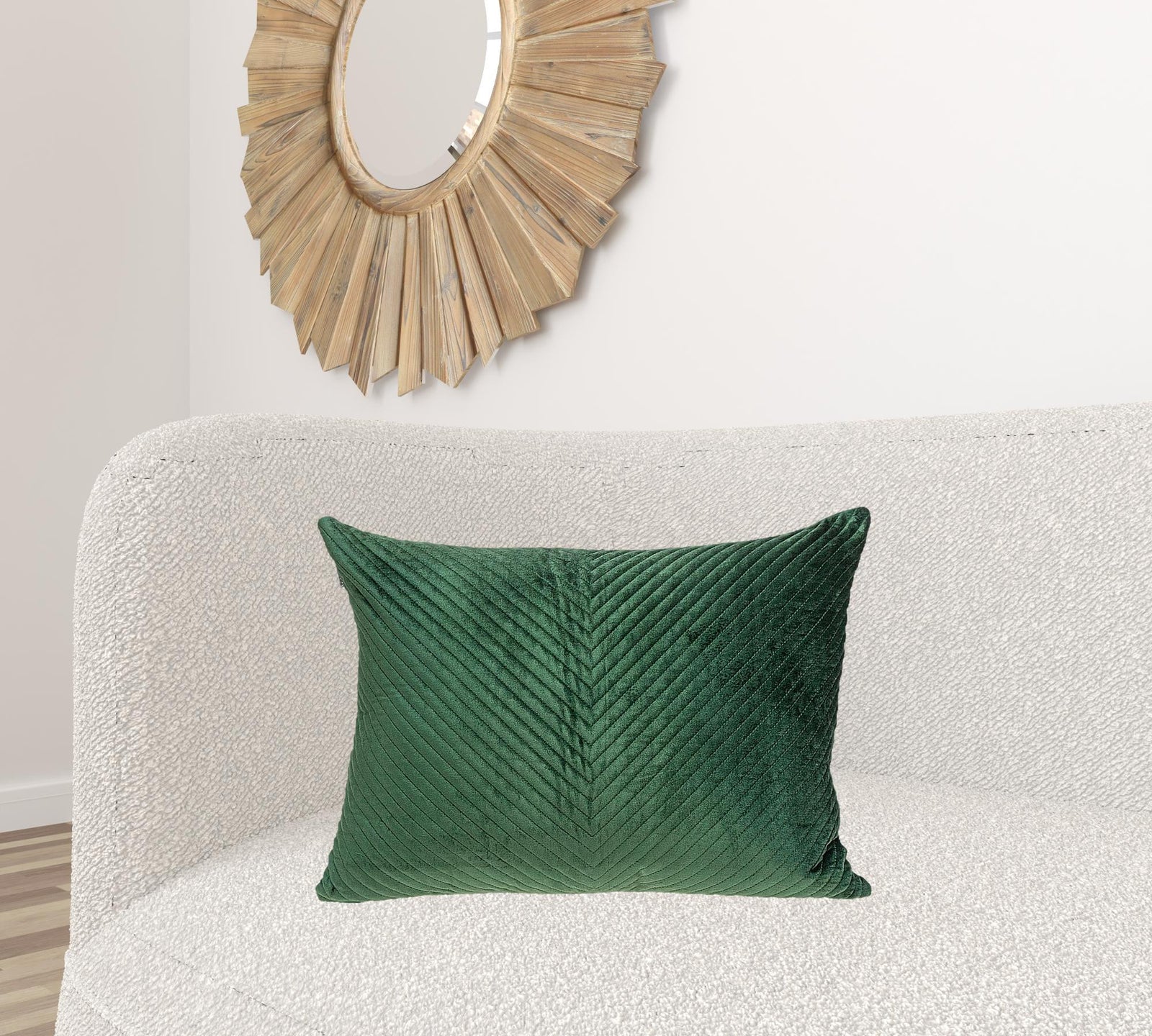 Green Lumbar Tufted Throw Pillow