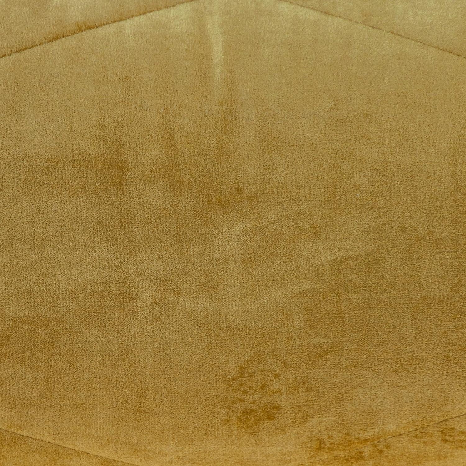 Quilted Yellow Velvet Throw Pillow