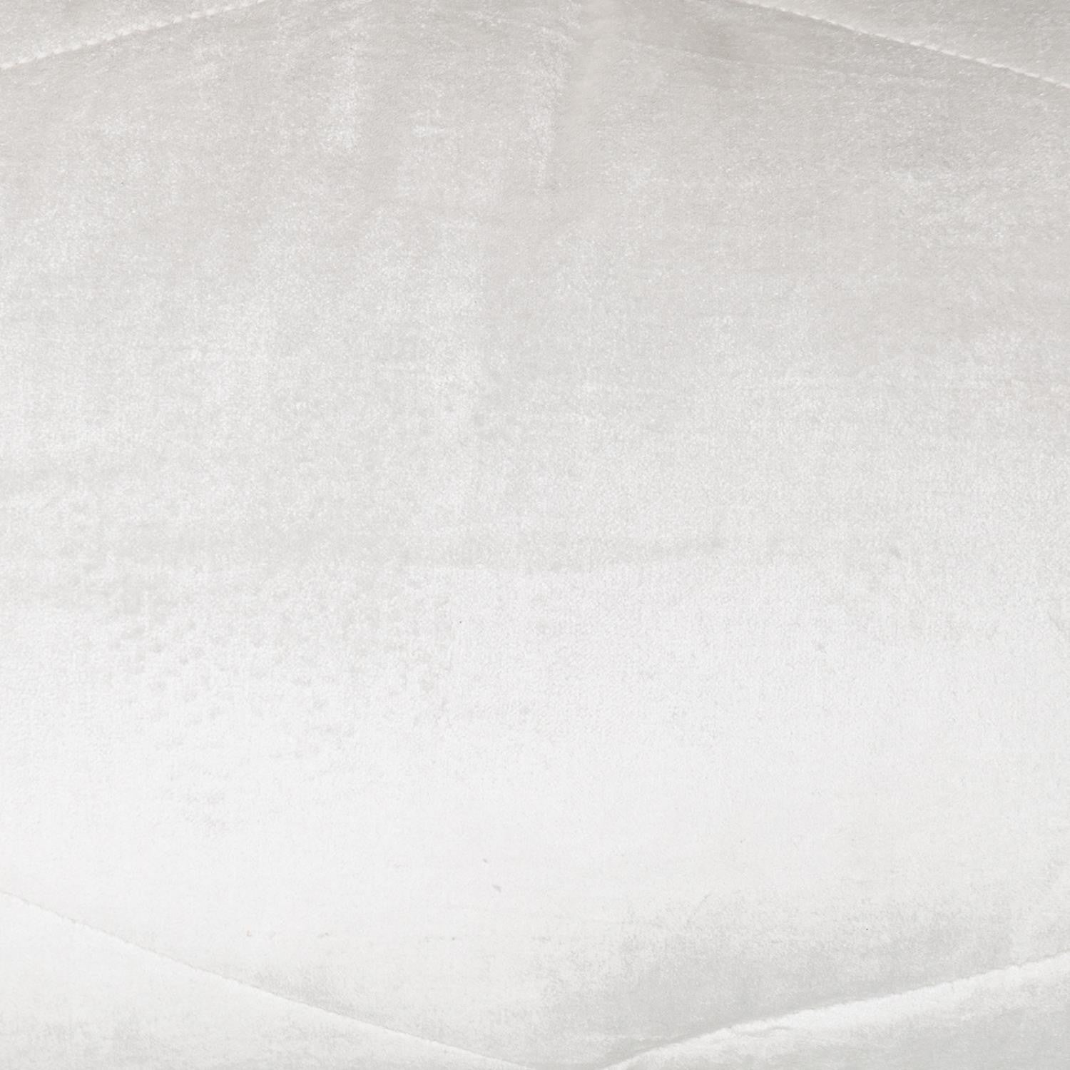 Quilted White Velvet Lumbar Throw Pillow