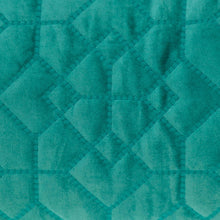 Aqua Quilted Velvet Geo Lumbar Decorative Pillow